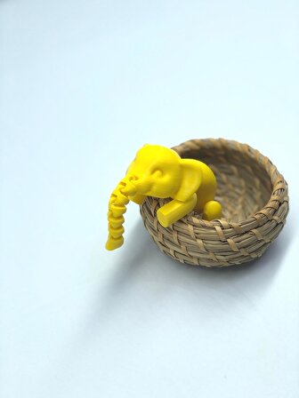 3D Hareketli Oyuncak Fil & Dekor - Sarı