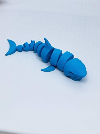 3D Hareketli Köpek Balığı Figürlü Oyuncak - Parlak Mavi