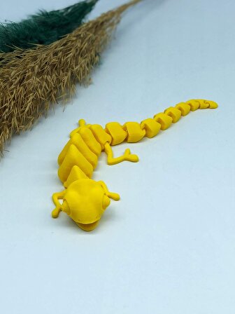 3D Hareketli Bukalemun Figürlü Oyuncak - Sarı