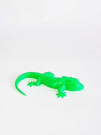 3D Kertenkele Geko Figürlü Model Oyuncak - Neon Yeşili