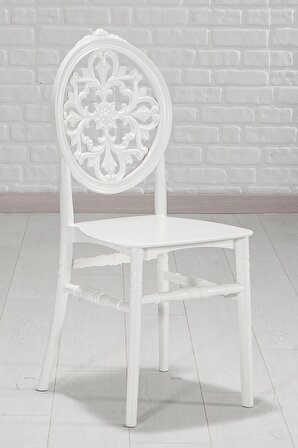 4 ADET Venüs Sandalye Mat Beyaz - Mutfak / Balkon / Bahçe Sandalyesi