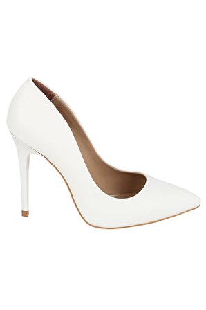Modabuymus Beyaz Yüksek İnce Topuklu Stiletto Ayakkabı - Lapita