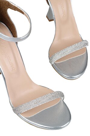 Modabuymus Gümüş Tek Bantlı Platform Kadeh Topuklu Abiye Ayakkabı - Yuffy