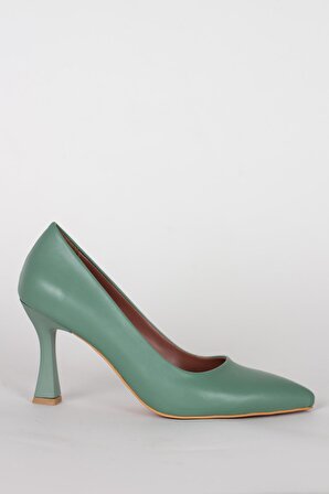 Modabuymus Yeşil Stiletto Kadeh Topuklu Ayakkabı - Kanger