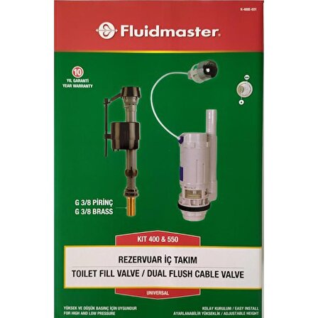Fluidmaster Rezervuar Iç Takım Kıt 400 & 550 K-400E-031