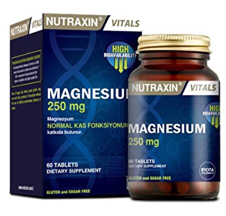 Nutraxin Magnesium Citrate | Magnezyum Takviyesi 60 Tablet