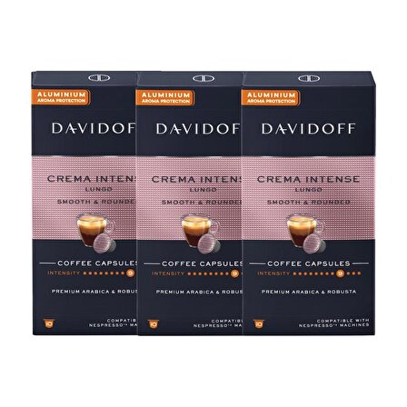 Davidoff Crema Intense Lungo Smooth & Rounded Aluminium Kapsül Kahve 10'lu 3x10