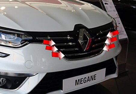 Renault Megane 4 Krom Ön Panjur Çıtası 5 Parça Paslanmaz Çelik