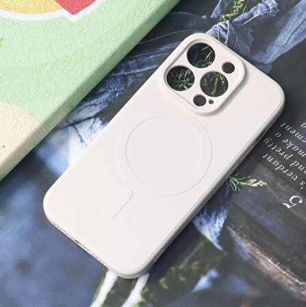 İphone 13 Pro Max Magsafe Özellikli Kamera Korumalı Sıvı Silikon İçi Kadife Kaliteli Kılıf