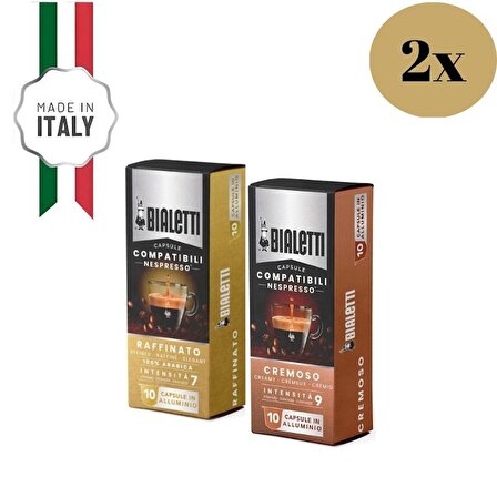 Bialetti Nespresso Uyumlu Cremoso ve Raffinato Kapsül 20 Adet