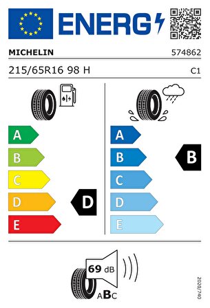 Michelin 215/65 R16 98H Energy XM2 + Oto Yaz Lastiği 2022