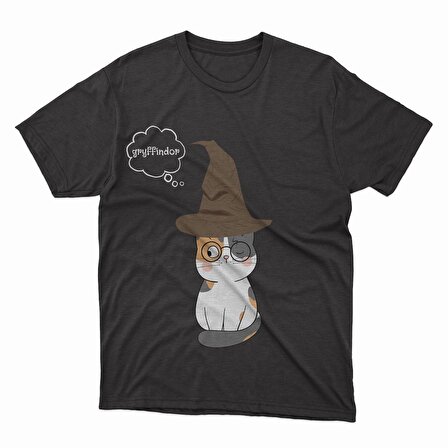 Gryffindor Cat Unisex Tasarım Tişört