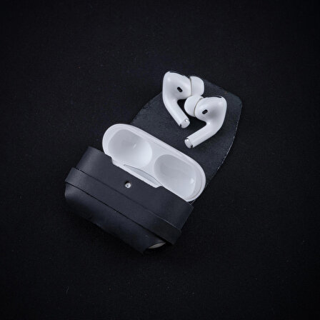 minimal X Apple Airpods Pro 1. Nesil Kılıf - Gerçek Deri ve El Yapımı - Minimalist Tasarım - Siyah