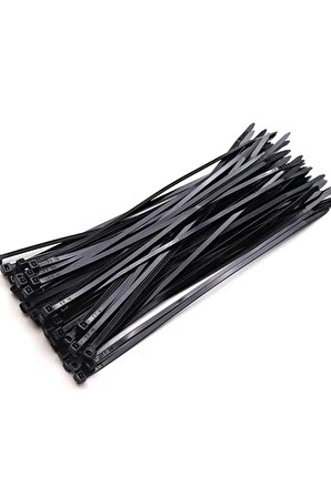 100 Adet Siyah Plastik Kelepçe Cırt Kablo 2.5 20cm Uzunluk