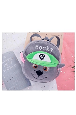 Paw Patrol Peluş Çanta Rocky Gri Peluş Çanta Çocuk Çantası