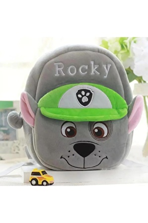 Paw Patrol Peluş Çanta Rocky Gri Peluş Çanta Çocuk Çantası