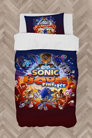MEKTA HOME BEBEK VE ÇOCUK ODASI Sonic Boom Desenli Nevresim Takımı