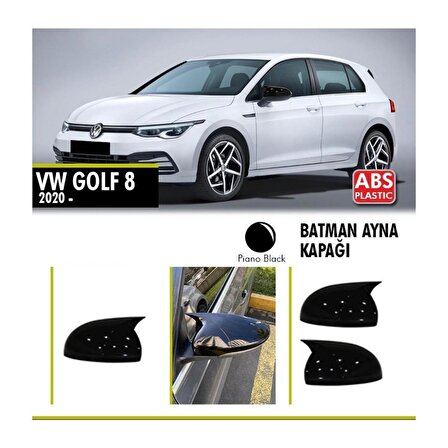 Volkswagen Golf 8 Yarasa Batman Ayna Kapağı 2020 üzeri Parlak Siyah