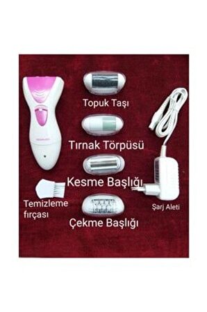 Dearling RF-7006 4 in 1 Kablosuz Bacak Bölgesi Şarjlı Epilatör