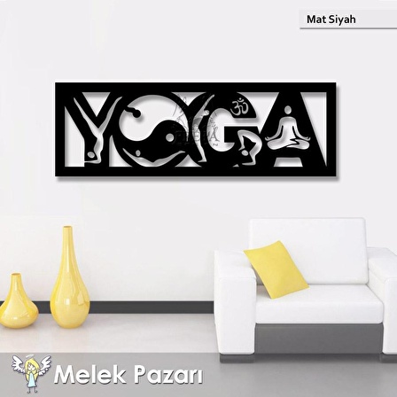 80x27cm- Yoga Fitness Spor Salonu Dekoratif Ahşap Tablo