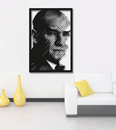 75 x 50 cm Atatürk Portresi Dekoratif Mdf, Ahşap Tablo