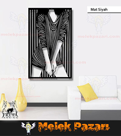 25 x 40 cm Kadın Dekoratif Ahşap Tablo - Lazer Kesim