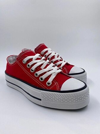 Unisex Yüksek Taban Sneaker Spor Ayakkabı Kırmızı