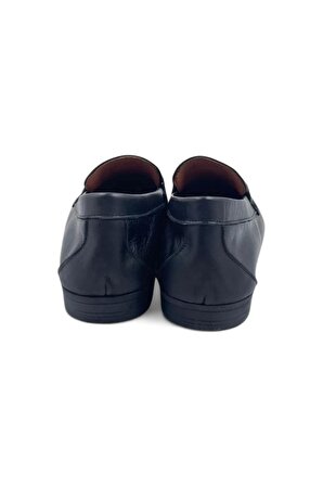 Pearl Siyah Hakiki Deri Kadın Loafer Ayakkabı