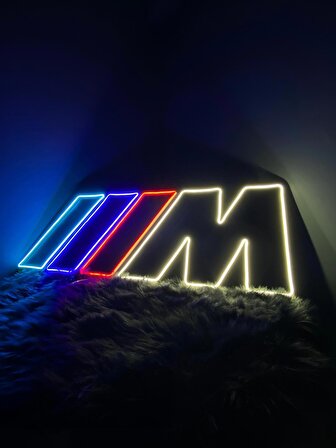 Neon Led Tabela M Logo Modeli Duvar Dekorasyon