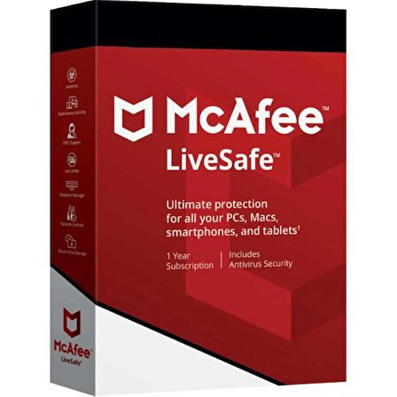 McAfee LiveSafe 1 Yıl Limitsiz Cihaz Online Teslim
