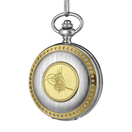 Kişiye özel Osmanlı Tuğra Kabartmalı Retro Köstekli Cep Saati