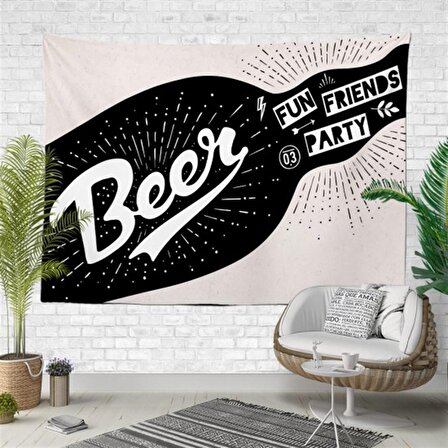 Beer Fun Friends Duvar Halısı 100x75 cm