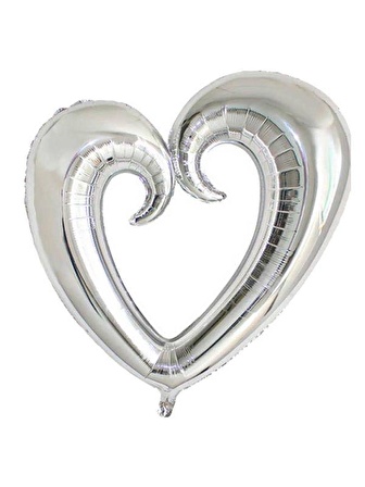 Ortası Boş Kalp Folyo Balon 100 cm