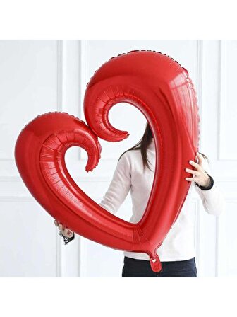 Ortası Boş Kalp Folyo Balon 100 cm