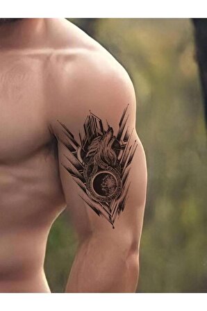 Büyük Boy Kurt Geçici Dövmesi Tattoo