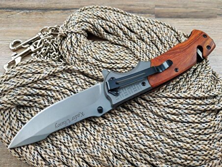 Kişiye Özel Browning Serisi Gül Ağacı Sağlı Yarı Ototmatik Kamp Outdoor Bıçağı
