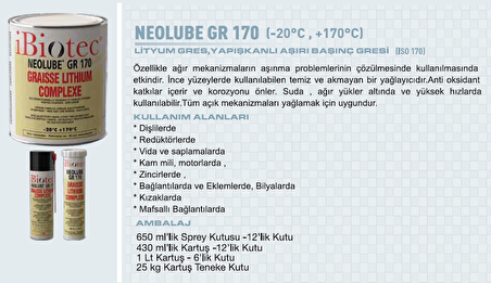 MMCC İbiotec Neolube GR170 Lityum Gres 1 kg
