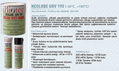 MMCC İbiotec Neolube GRV190 Su Gresi 1 kg