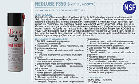 MMCC İbiotec Neolube F350 Yağlayıcı 650 ml