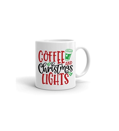 Coffe And Christmas Light Kupa Bardak