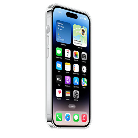 iPhone 15 Pro Şeffaf Silikon Magsafe Telefon Kılıfı