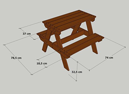 Mandu Ahşap Çocuk Piknik Masası (Beyaz)