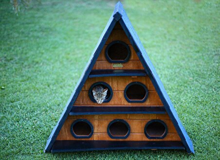 Mandu Su Geçirmez Üç Katlı Kedi Evi Açık Kahverengi 