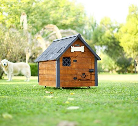 Mandu Isı Yalıtımlı Ahşap Köpek Kulübesi Medium