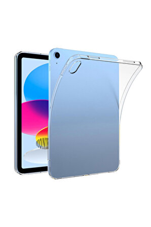 Monker iPad 10. Nesil 10.9 inç 2022 Uyumlu Şeffaf Silikon Tablet Kılıfı Kapak Renksiz