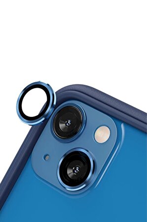 Monker iPhone 13 Mavi Uyumlu Kamera Koruyucu Cam Mavi Lens Mercek Koruyucu