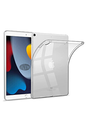 Monker iPad 9. Nesil 10.2 inç 2022 Uyumlu Şeffaf Silikon Tablet Kılıfı Kapak Renksiz
