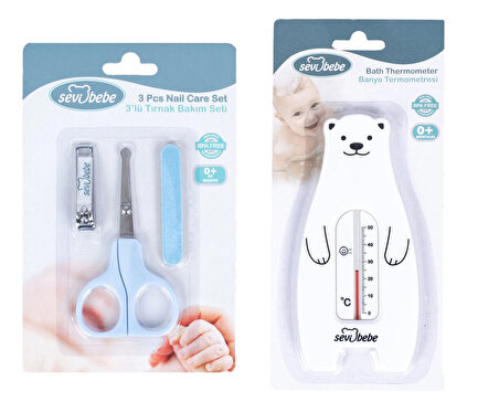 Sevi Bebe Bakım Seti (Tırnak Bakım Seti+Banyo Termometresi)