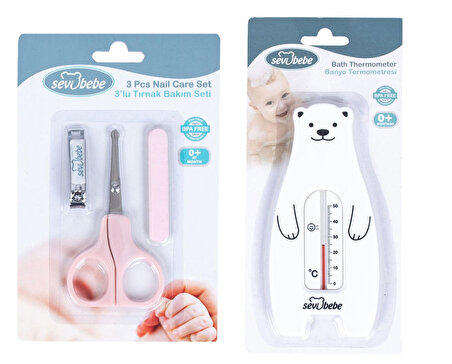 Sevi Bebe Bakım Seti (Tırnak Bakım Seti+Banyo Termometresi)