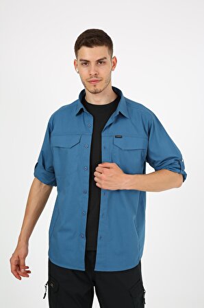 Monel Outdoor Mavi Turkuaz Tactical Gömlek Taktik Giyim Ripstop Gömlek
